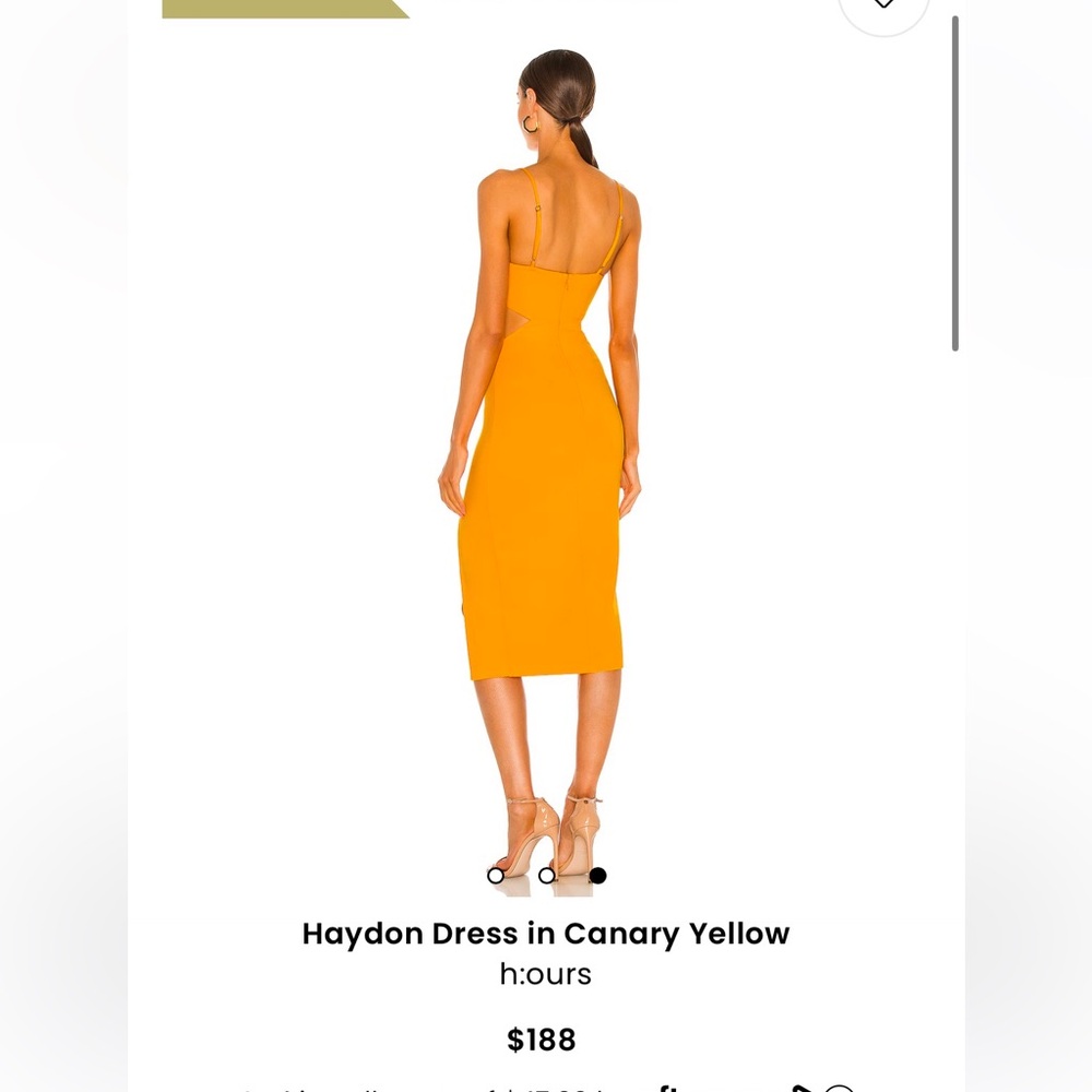 Haydon dress in canary Yellow - Picture 2 of 5